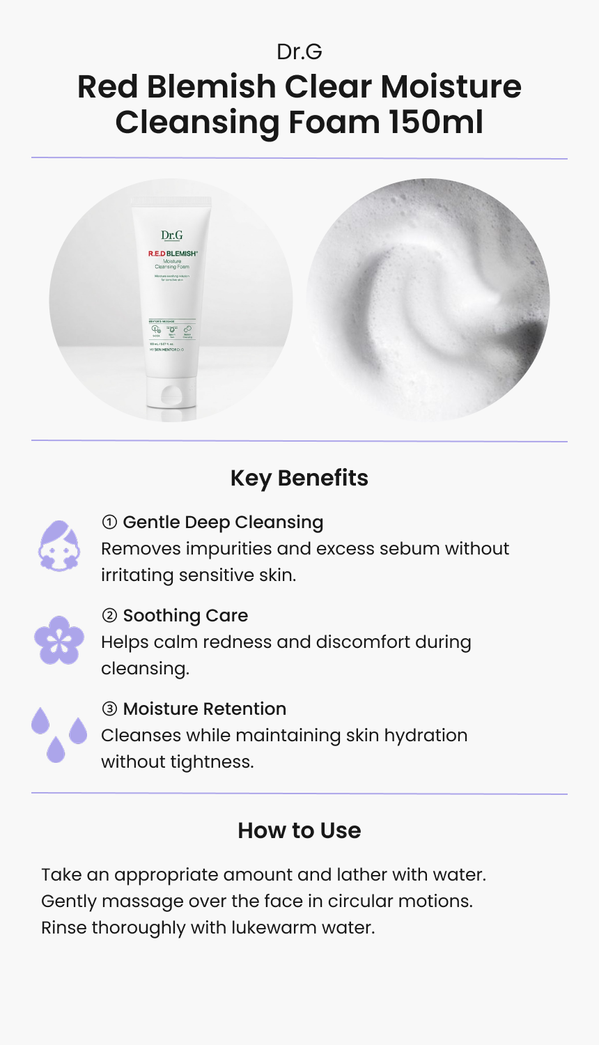 Dr.G Red Blemish Clear Moisture Cleansing Foam 150ml