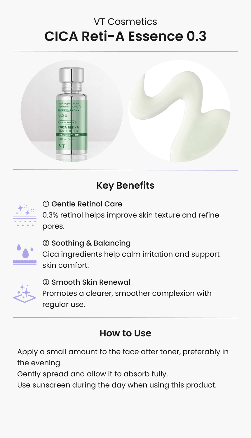 VT Cosmetics CICA Reti-A Essence 0.3