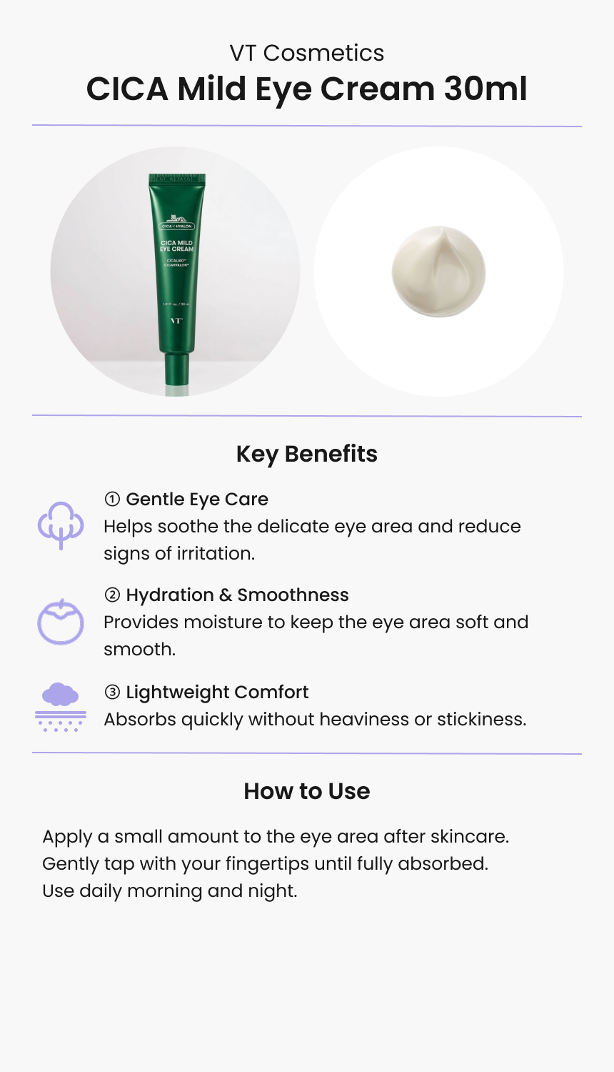 VT Cosmetics CICA Mild Eye Cream 30ml