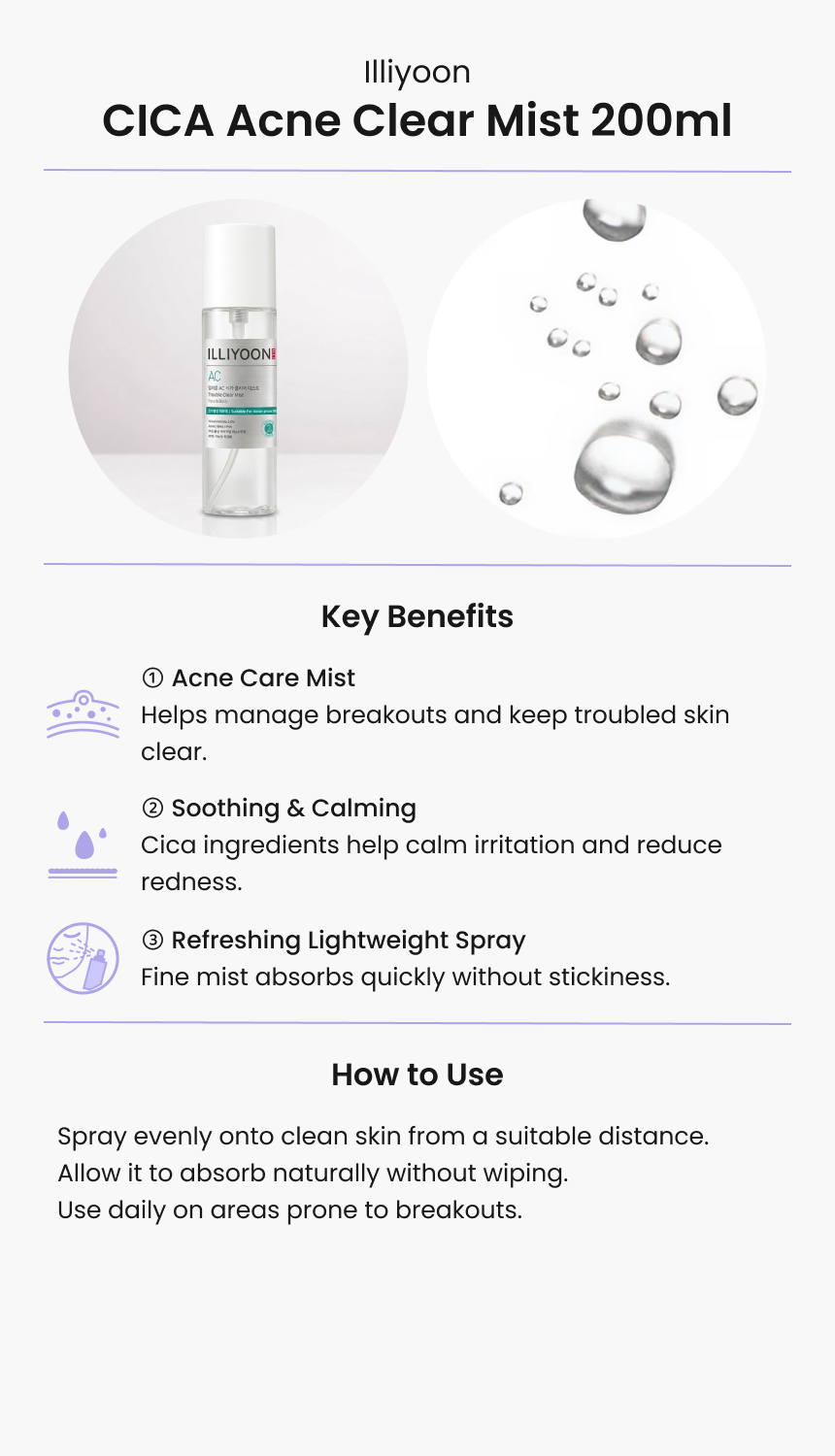 Illiyoon CICA Acne Clear Mist 200ml