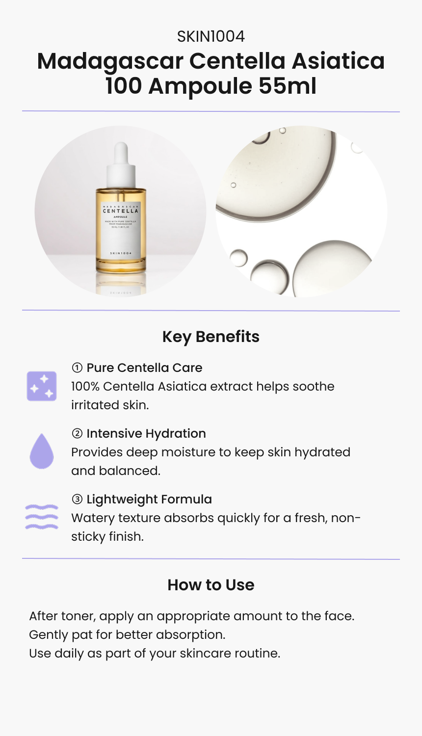 SKIN1004 Madagascar Centella Asiatica 100 Ampoule 55ml