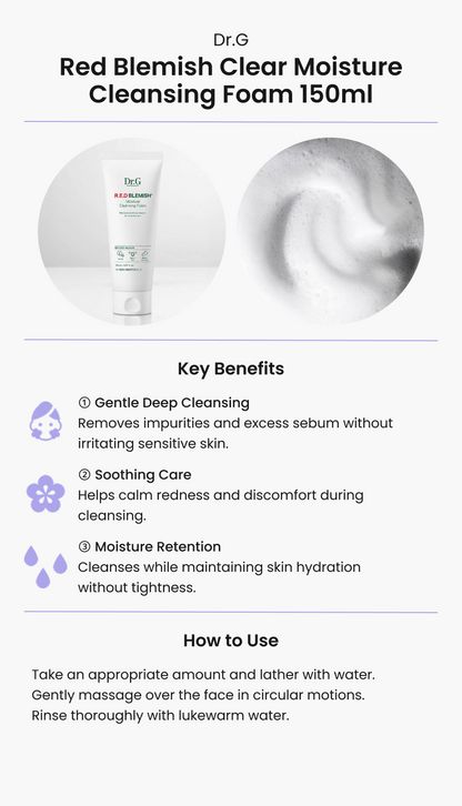 Dr.G Red Blemish Clear Moisture Cleansing Foam 150ml