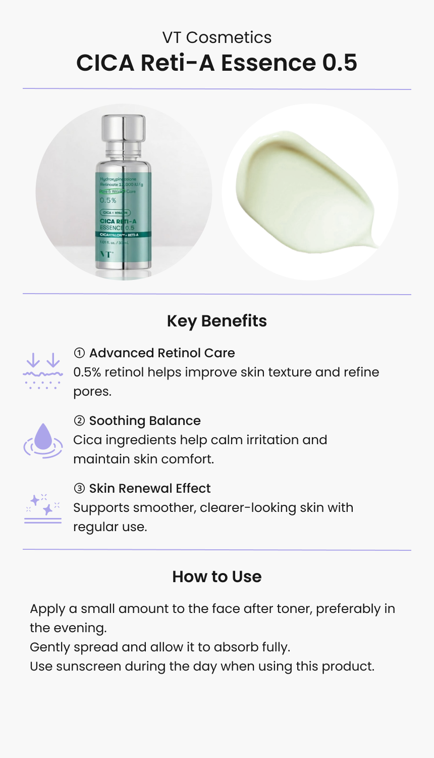 VT Cosmetics CICA Reti-A Essence 0.5