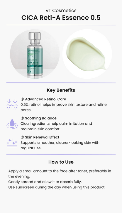 VT Cosmetics CICA Reti-A Essence 0.5