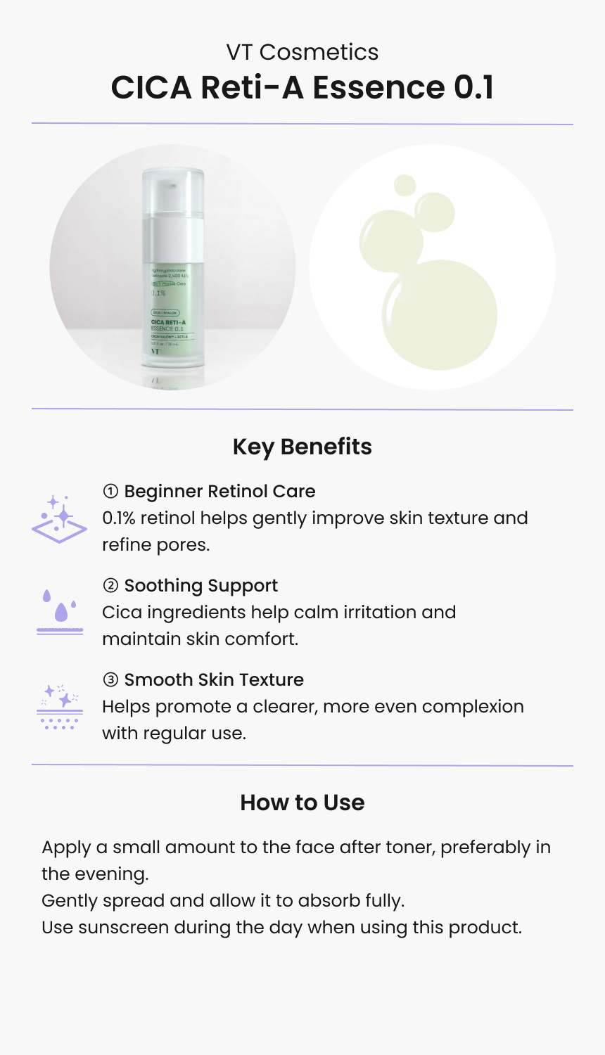 VT Cosmetics CICA Reti-A Essence 0.1
