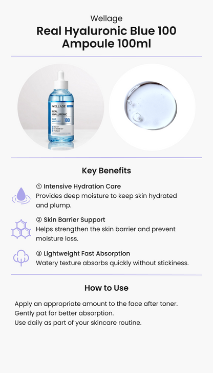 Wellage Real Hyaluronic Blue 100 Ampoule 100ml