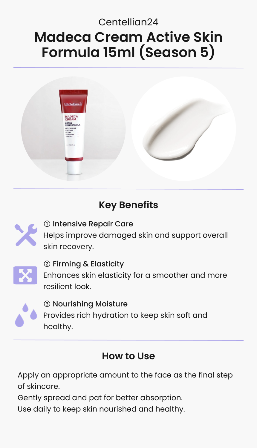 Centellian24 Madeca Cream Active Skin Formula 15ml (Season 5)