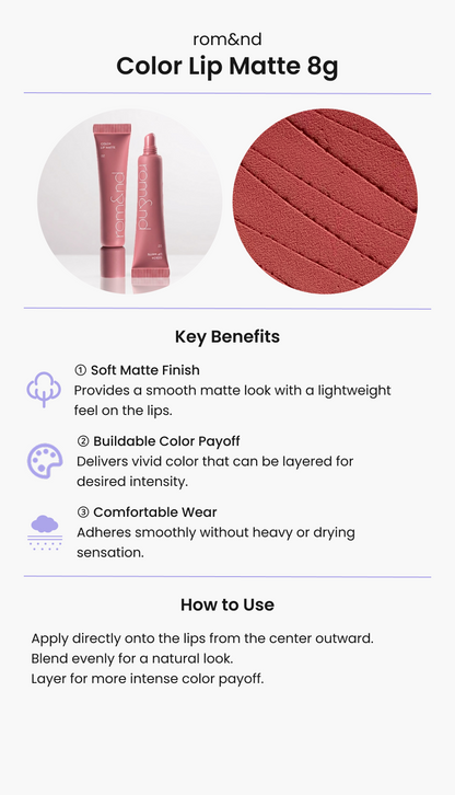 rom&nd Color Lip Matte 8g
