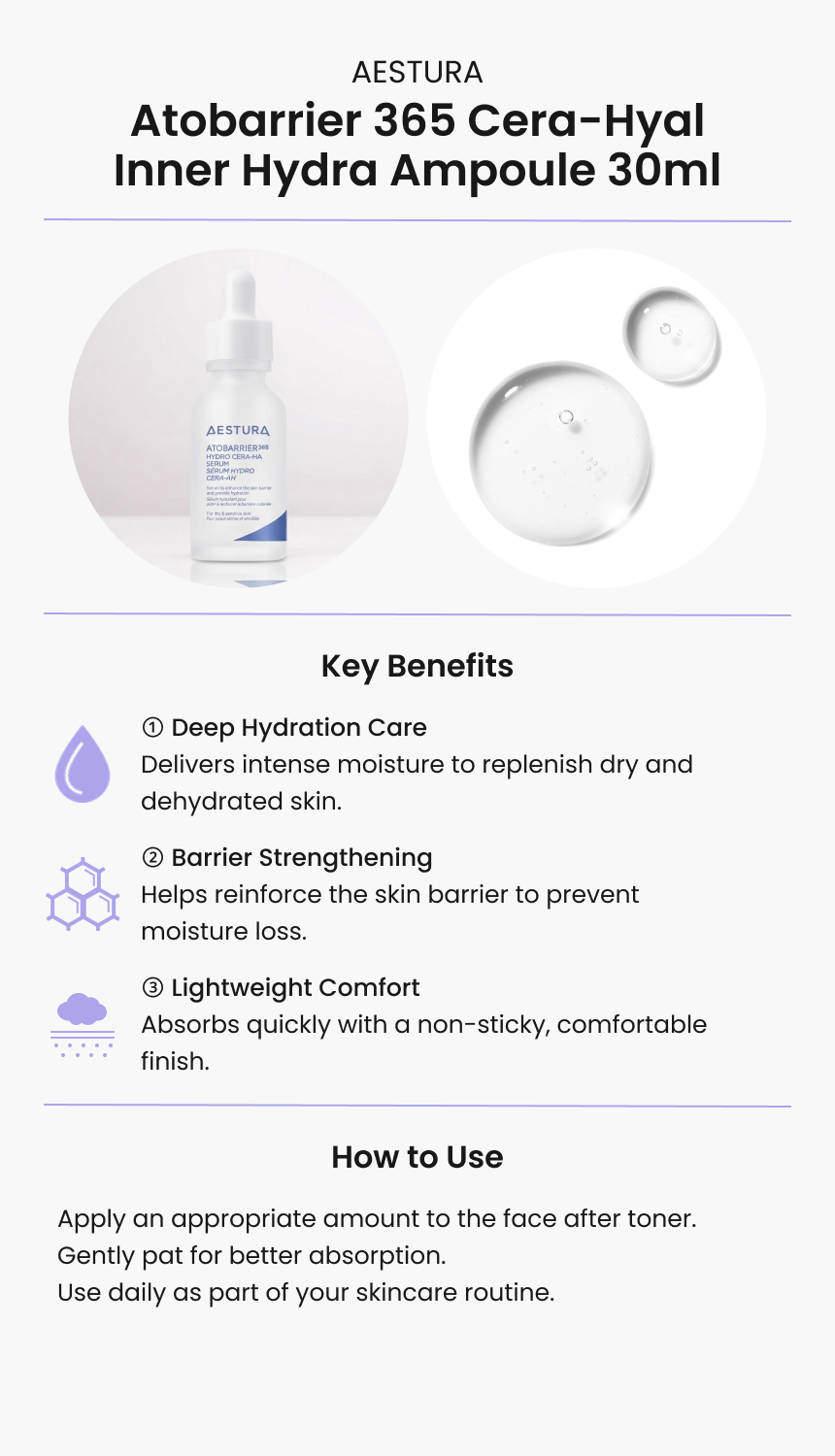 AESTURA Atobarrier 365 Cera-Hyal Inner Hydra Ampoule 30ml