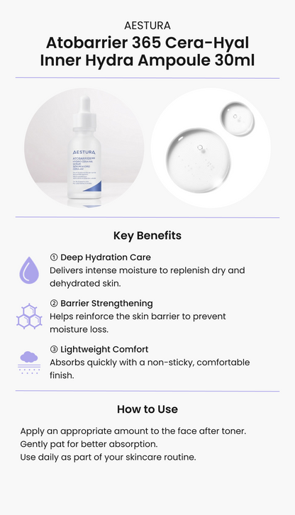 AESTURA Atobarrier 365 Cera-Hyal Inner Hydra Ampoule 30ml