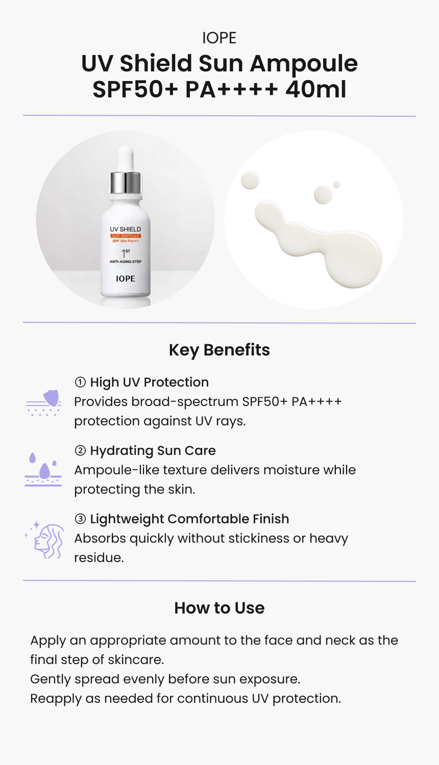 IOPE UV Shield Sun Ampoule SPF50+ PA++++ 40ml