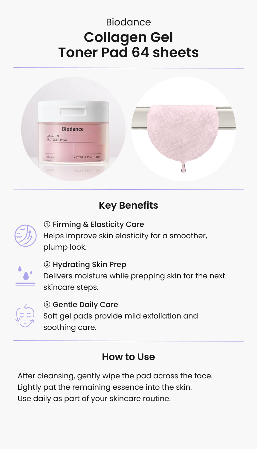 Biodance Collagen Gel Toner Pad 64 sheets