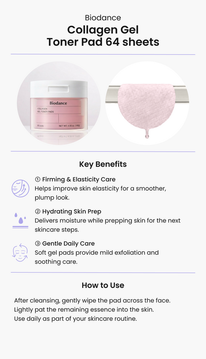 Biodance Collagen Gel Toner Pad 64 sheets