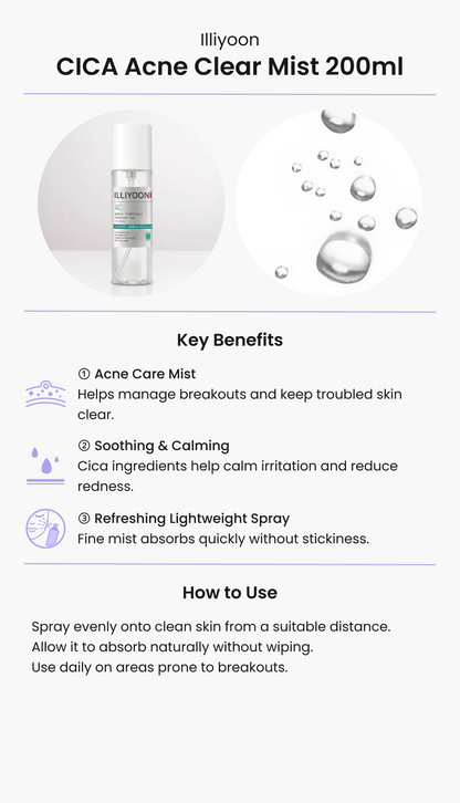 Illiyoon CICA Acne Clear Mist 200ml