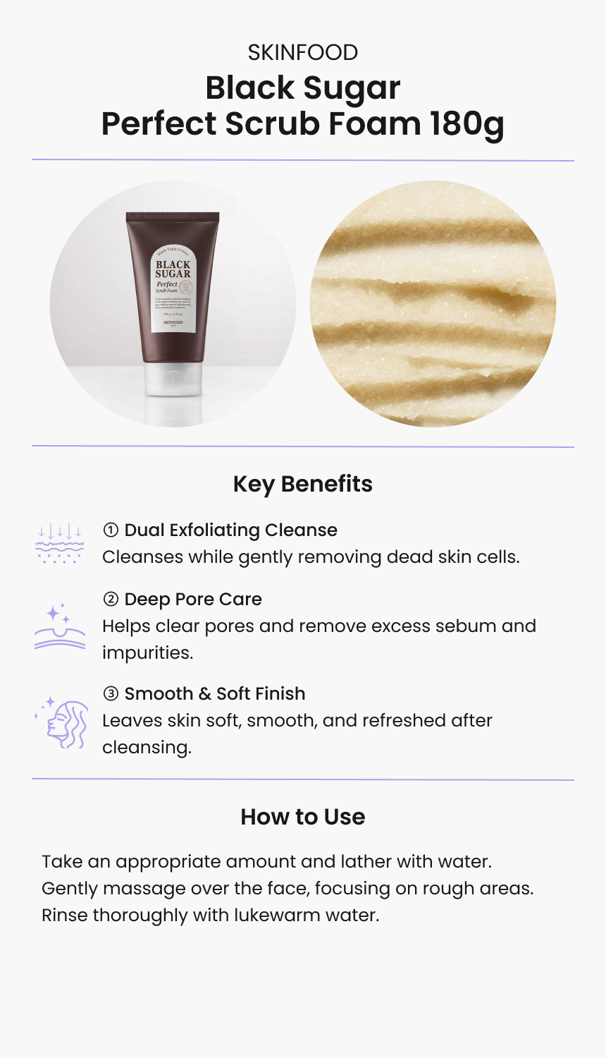 SKINFOOD Black Sugar Perfect Scrub Foam 180g