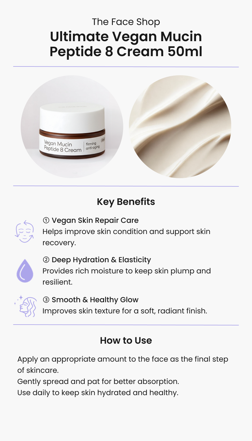 The Face Shop Ultimate Vegan Mucin Cream 50ml